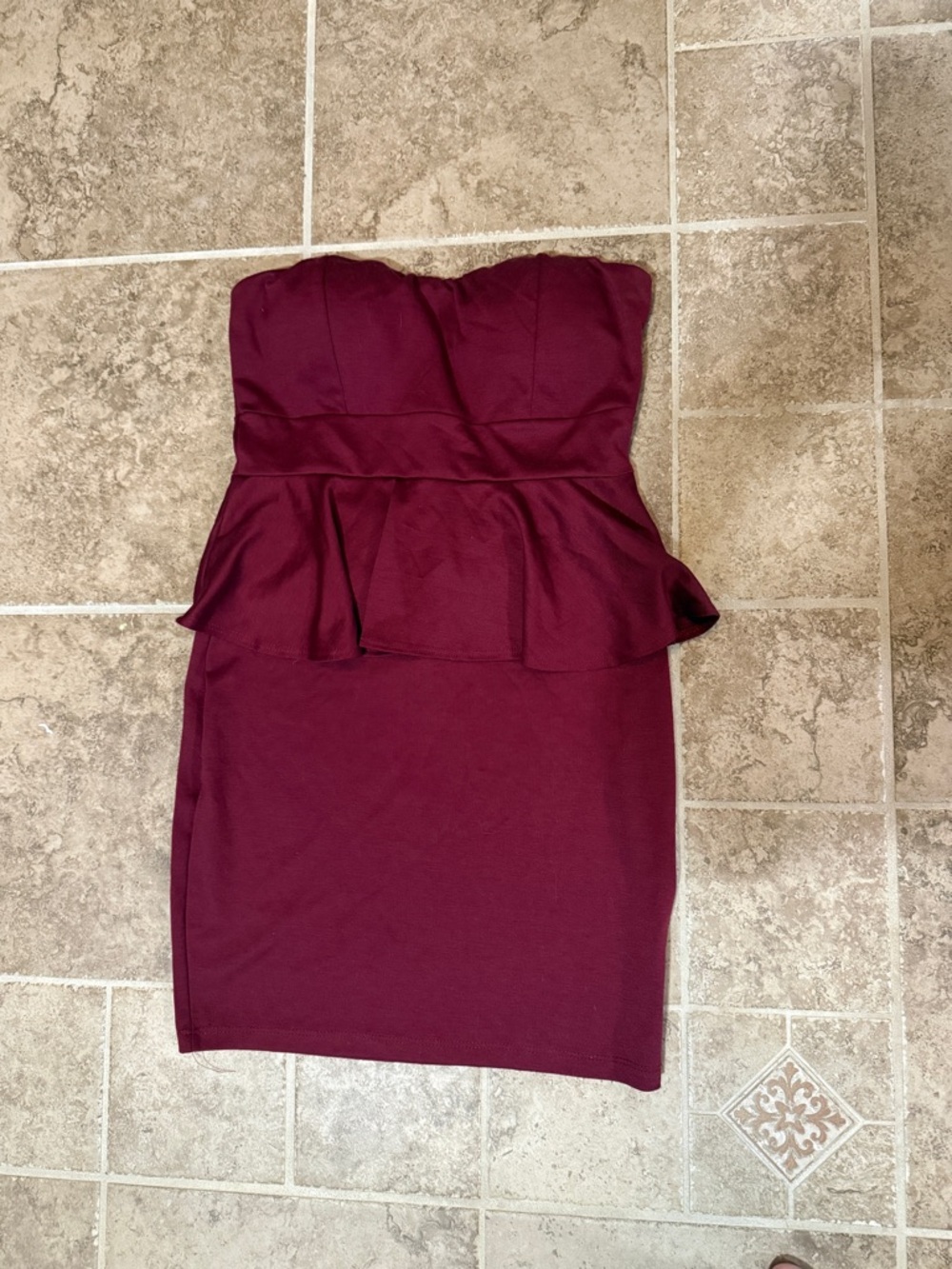 Strapless Peplum Bodycon Dress